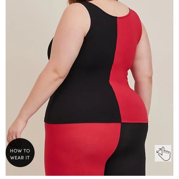 Torrid Halloween DC Harley Quinn Foxy Corset Tank & Full Length Legging 1X NWT - Picture 7 of 7